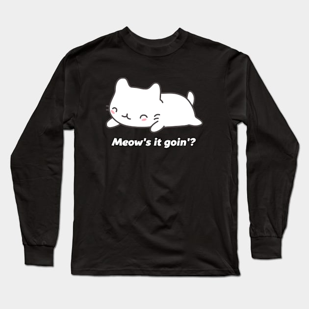 Cute And Funny Cat Pun T-Shirt Long Sleeve T-Shirt by happinessinatee